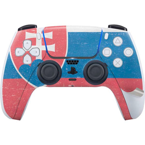 Slovakia Flag Distressed PS5 Pro Bundle Skin